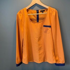 Orange Blouse - Button down back
